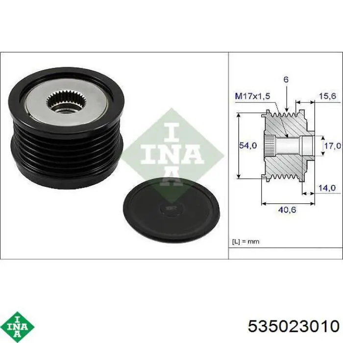 Polia do gerador INA 535023010 preço, a partir de 53,20 USD