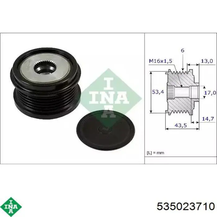 Polia do gerador INA 535023710 preço, a partir de 72,27 USD