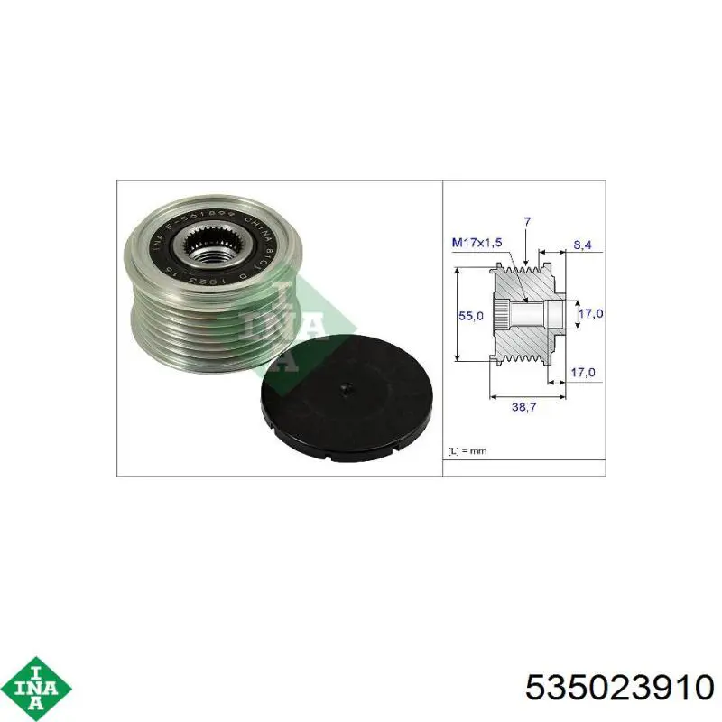 Polia do gerador INA 535023910 preço, a partir de 49,37 USD