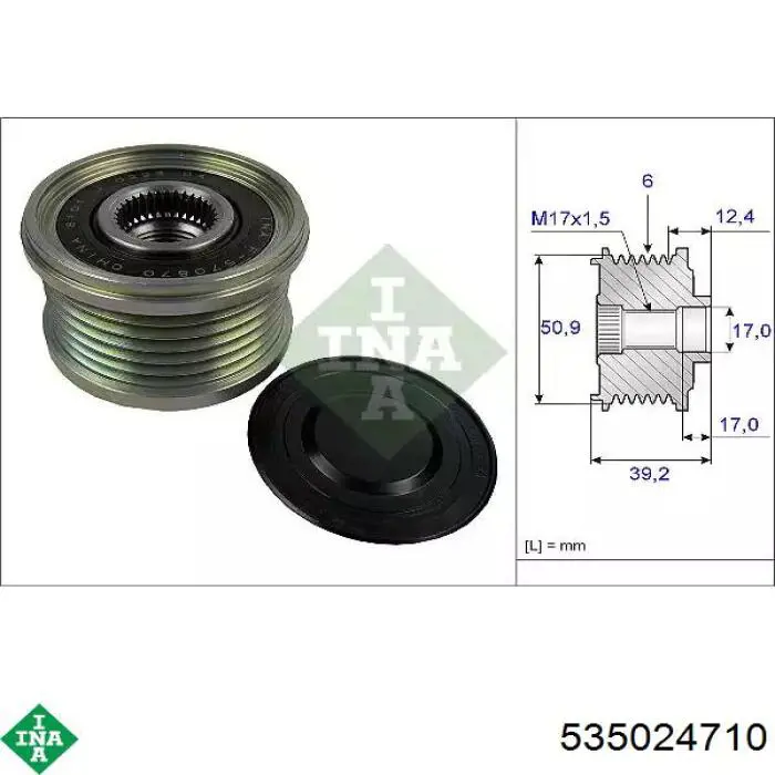 Polia do gerador INA 535024710 preço, a partir de 51,15 USD