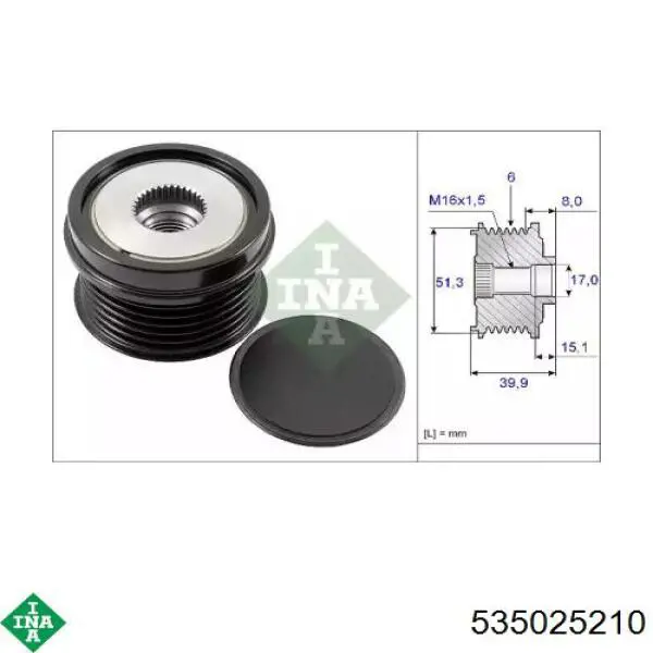 Polia do gerador INA 535025210 preço, a partir de 48,52 USD