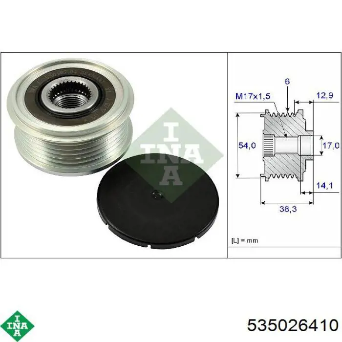 Polia do gerador INA 535026410 preço, a partir de 40,83 USD