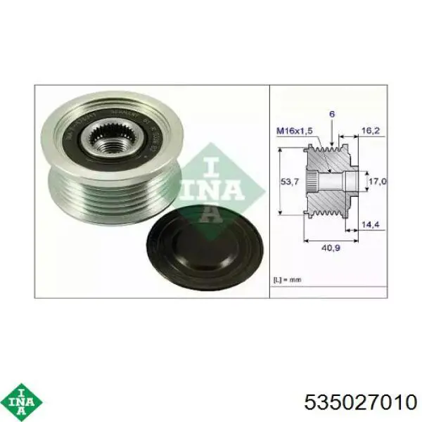 535027010 INA Polia do gerador