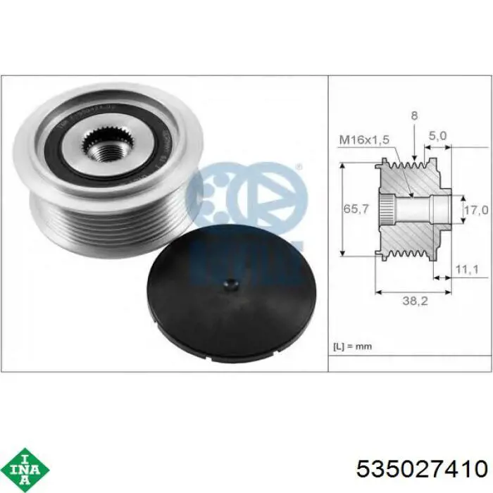 Polia do gerador INA 535027410 preço, a partir de 86,87 USD