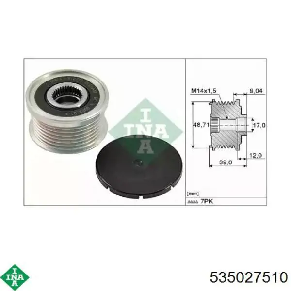 535027510 INA Polia do gerador