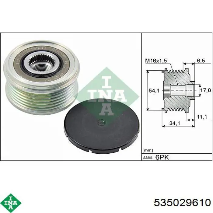 Polia do gerador INA 535029610 preço, a partir de 40,49 USD