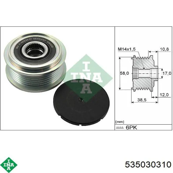 Polia do gerador Toyota 2741533100 preço, a partir de 49,14 USD