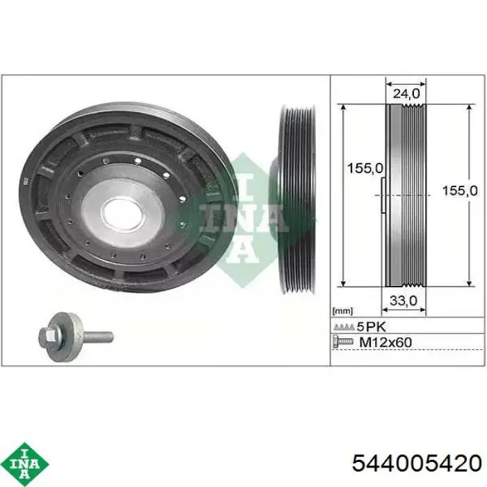 544005420 INA Polia de cambota