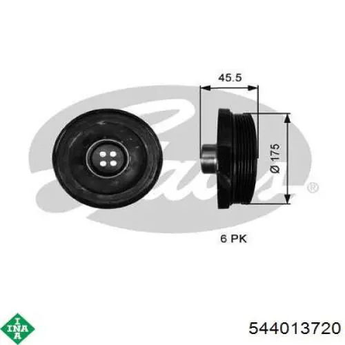 544013720 INA Polia de cambota