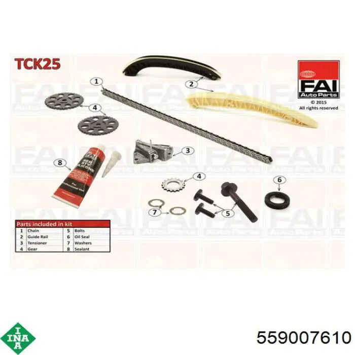 Cadeia do mecanismo de distribuição de gás, kit INA 559007610 preço, a partir de 129,23 USD