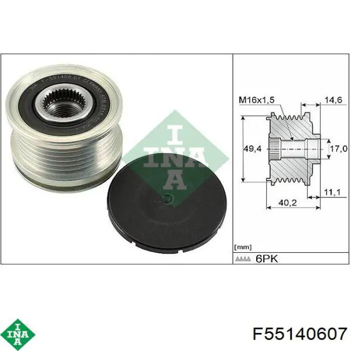 Polia do gerador INA F55140607 preço, a partir de 30,08 USD