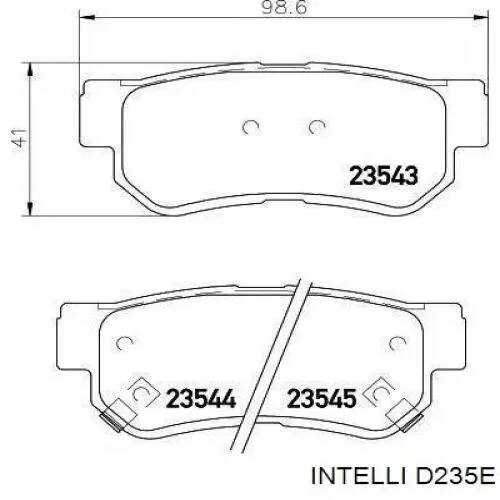 Sapatas do freio traseiras de disco Intelli D235E preço, a partir de 19,04 USD