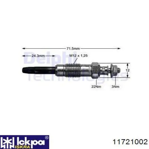 Vela de incandescência Iskra 11721002 preço, a partir de 9,94 USD