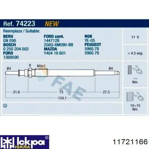 Compre 11721166 Iskra Vela de incandescência