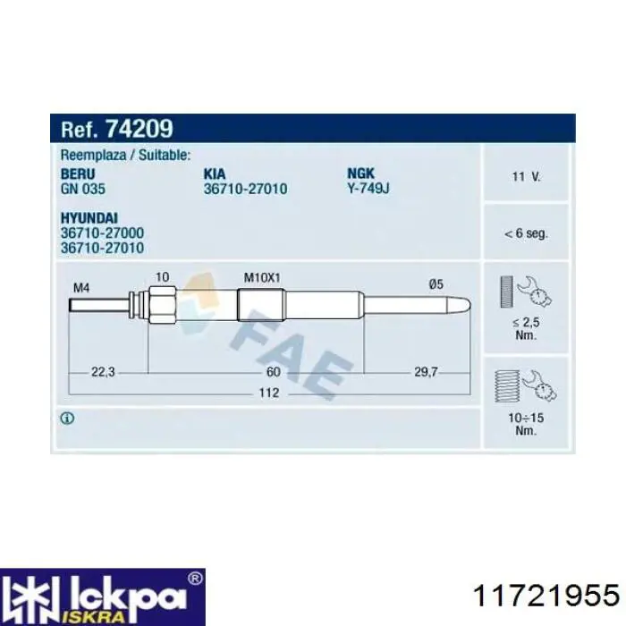Compre 11721955 Iskra Vela de incandescência