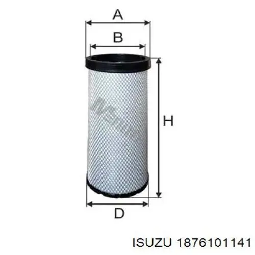 1876101141 Isuzu Filtro de ar