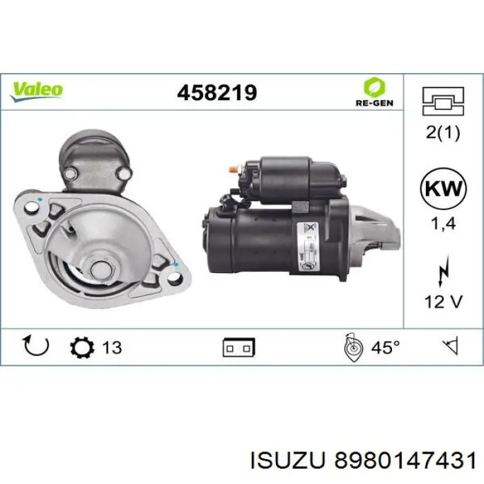 Compre 8980147431 Isuzu Motor de arranco
