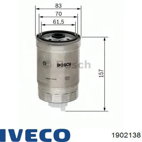 Filtro de combustível 1902138 Iveco