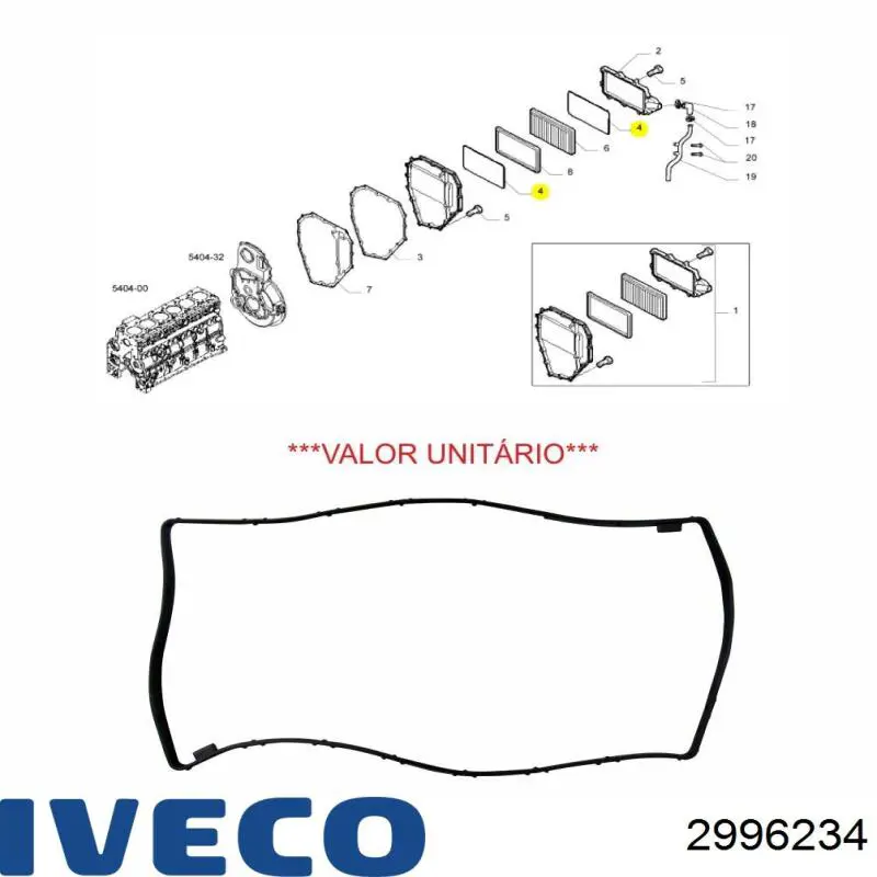Vedante de válvula de ventilação de cárter Iveco 2996234