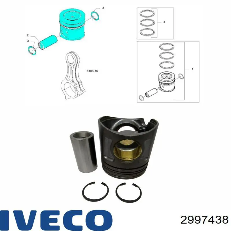 Pistão do kit para 1 cilindro, STD Iveco 2997438 preço, a partir de 265,23 USD