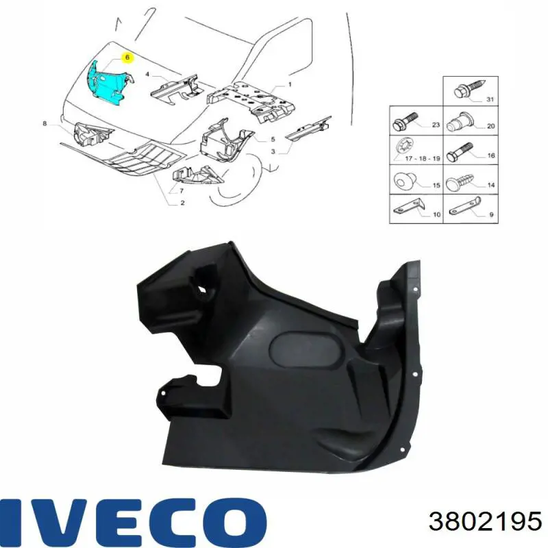 3802195 Iveco Pára-lama dianteiro direito