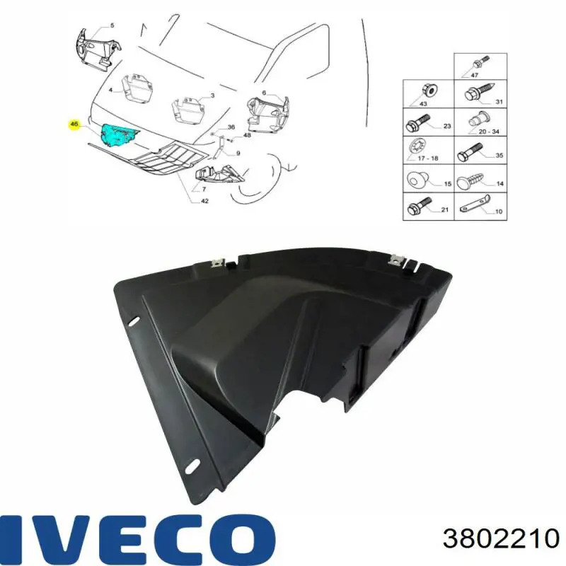 3802210 Iveco Proteção de motor direito
