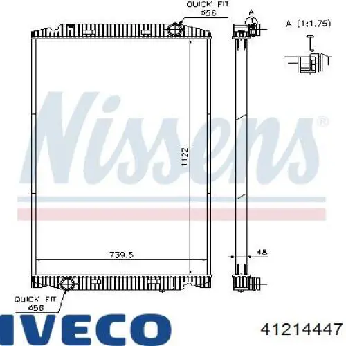 41214447 Iveco Radiador de esfriamento de motor
