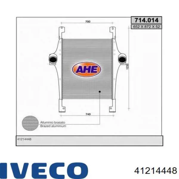 41214448 Iveco Radiador de intercooler