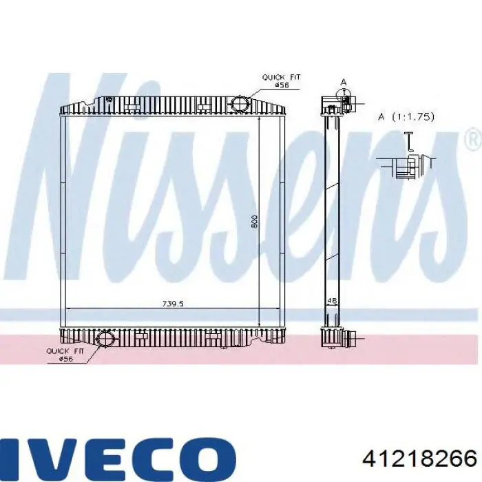 Compre 41218266 Iveco Radiador de esfriamento de motor