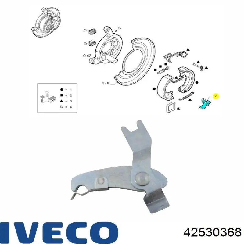 Kit de reparação do freio de estacionamento Iveco 42556903