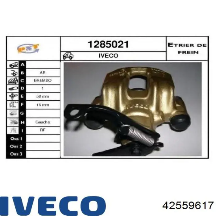 Suporte do freio traseiro esquerdo Iveco 42559617 preço, a partir de 7,80 USD