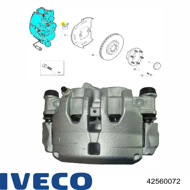 Suporte do freio dianteiro esquerdo Iveco 42560072 preço, a partir de 112,37 USD