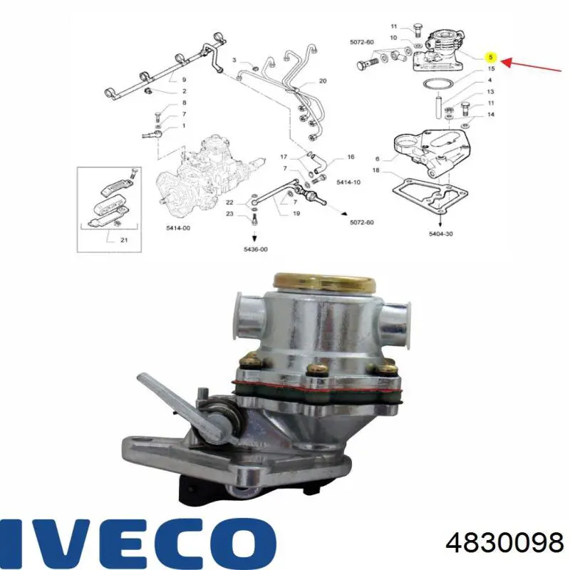 Compre 4830098 Iveco Bomba de combustível de bombeio manual