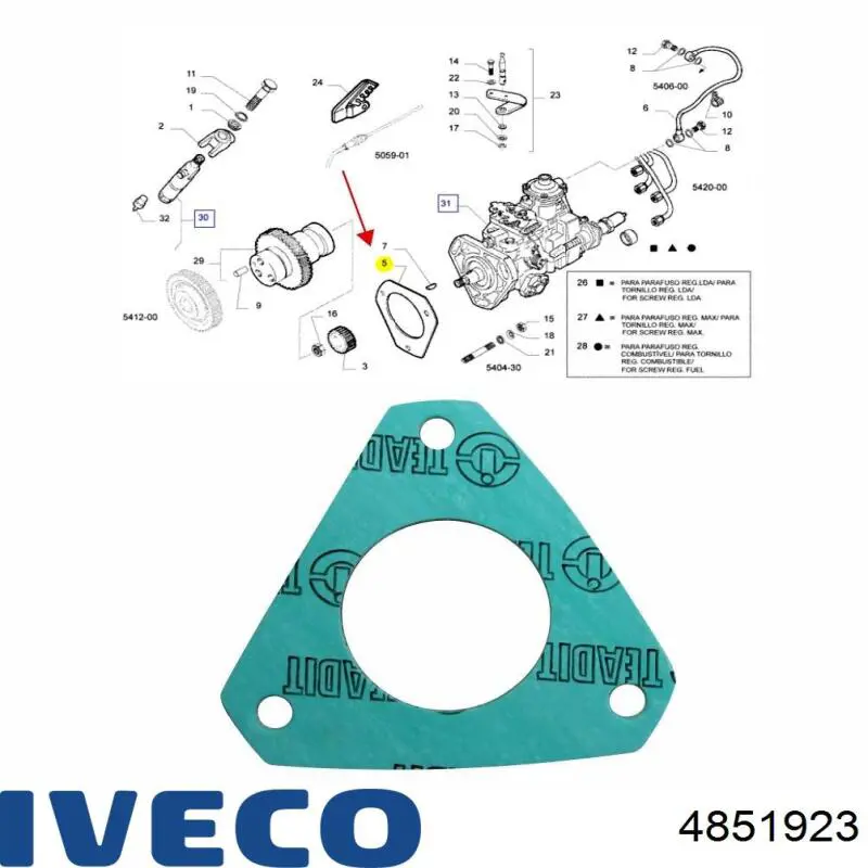 4851923 Iveco Vedante da bomba de combustível da Bomba de Combustível de Pressão Alta