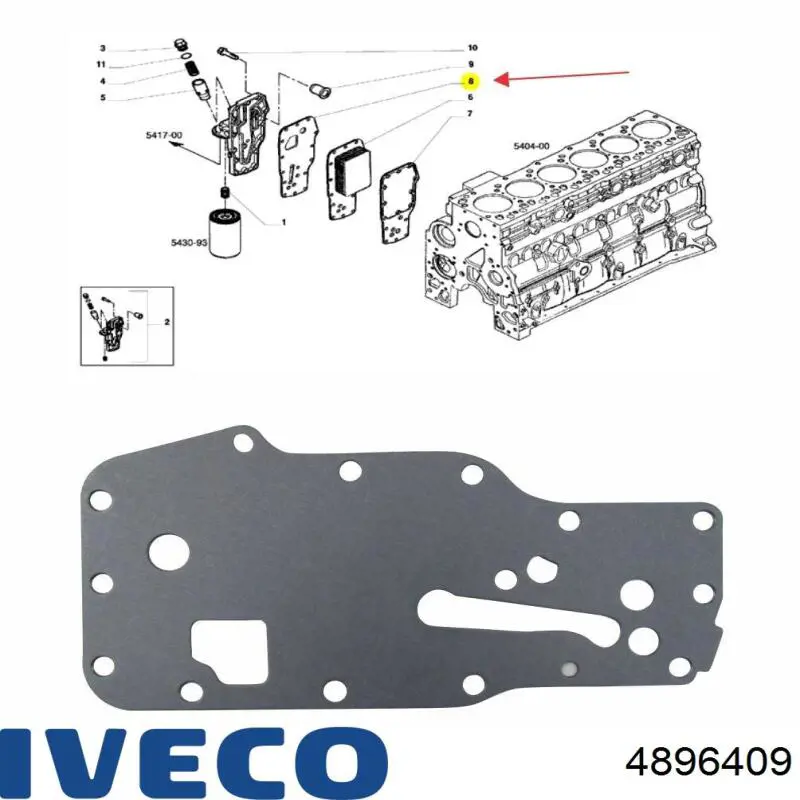 4896409 Iveco Vedante do radiador de óleo