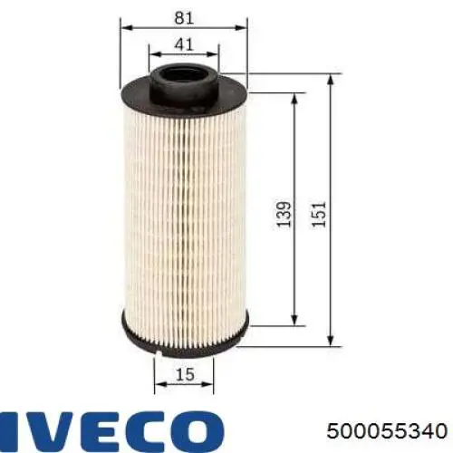 500055340 Iveco Filtro de combustível