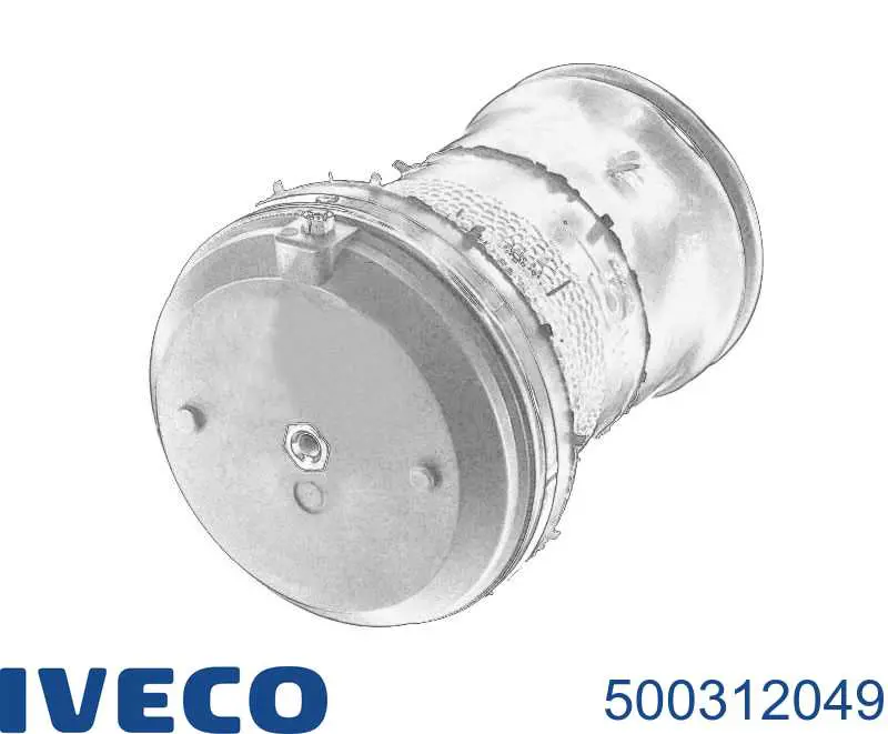 500312049 Iveco Coxim pneumático (suspensão de lâminas pneumática) do eixo traseiro