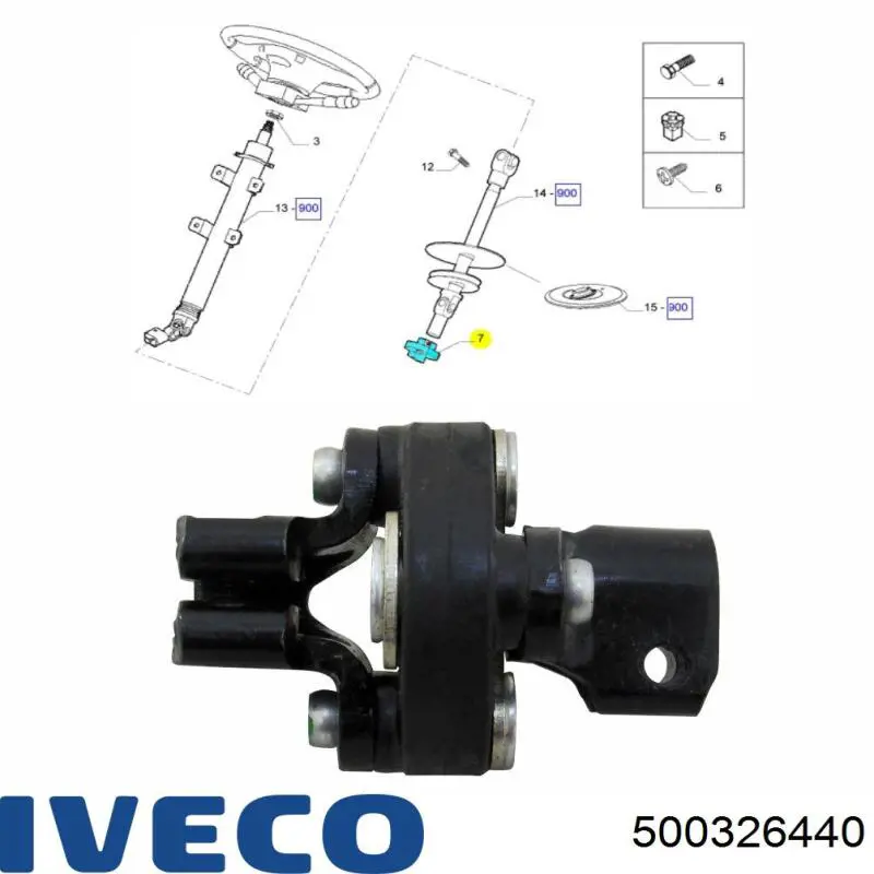 500326440 Iveco Acoplamento do veio de transmissão de direção