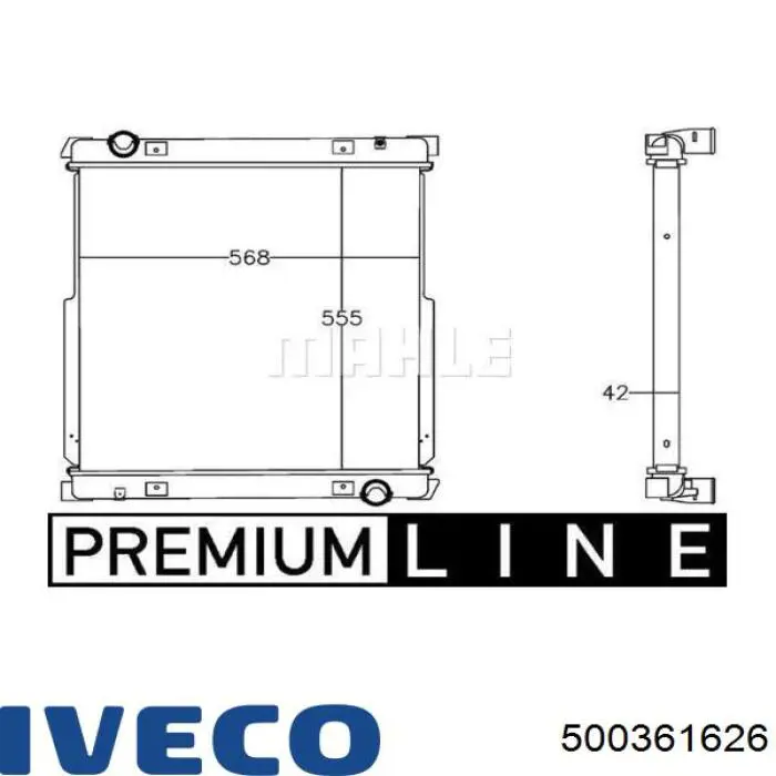 Compre 500361626 Iveco Radiador de esfriamento de motor