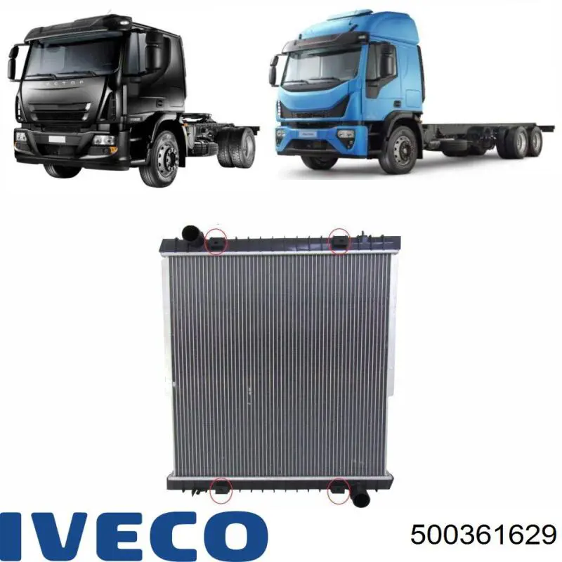 Compre 500361629 Iveco Radiador de esfriamento de motor