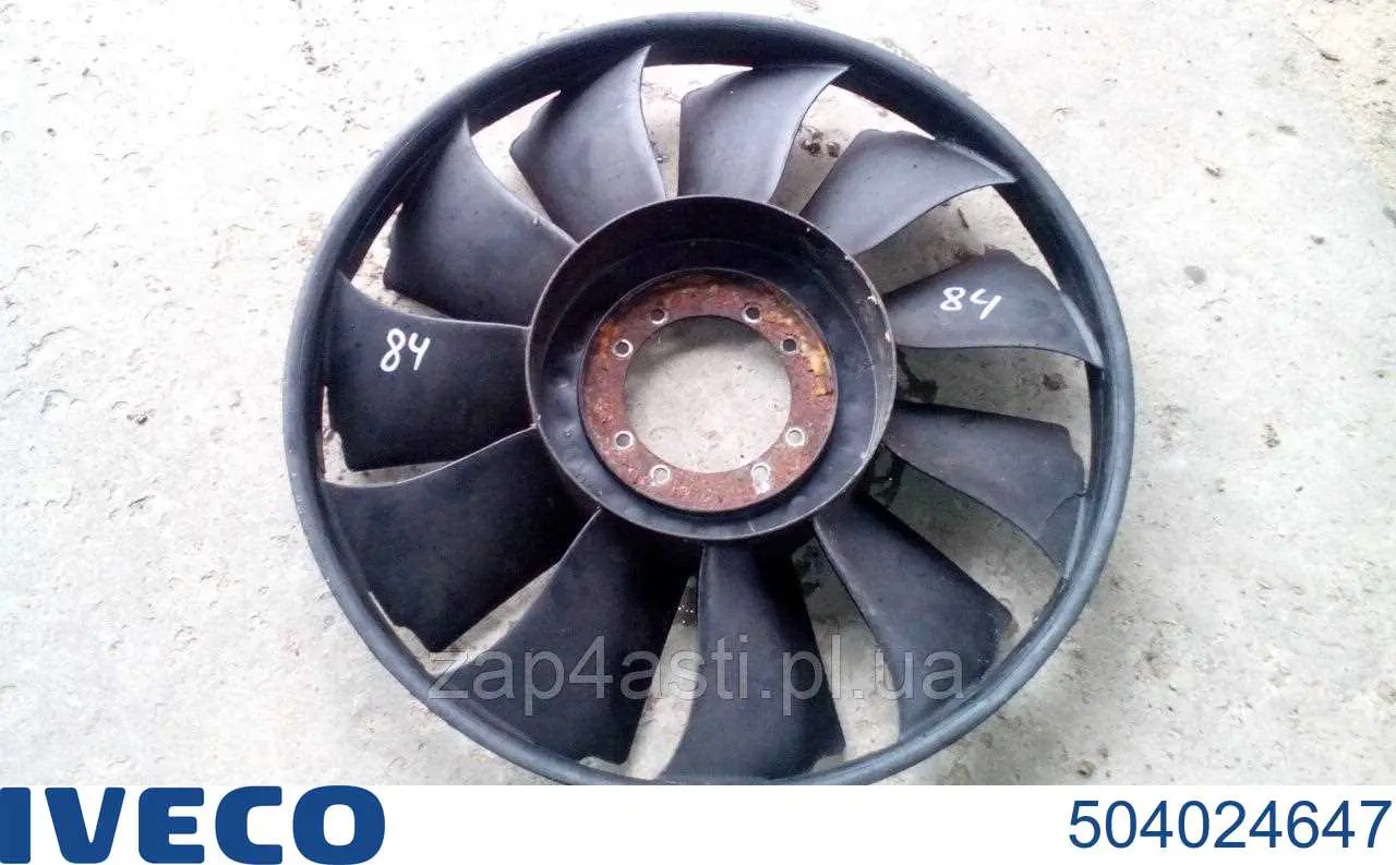 Ventilador (roda de aletas) do radiador de esfriamento Iveco 504024647 preço, a partir de 40,09 USD