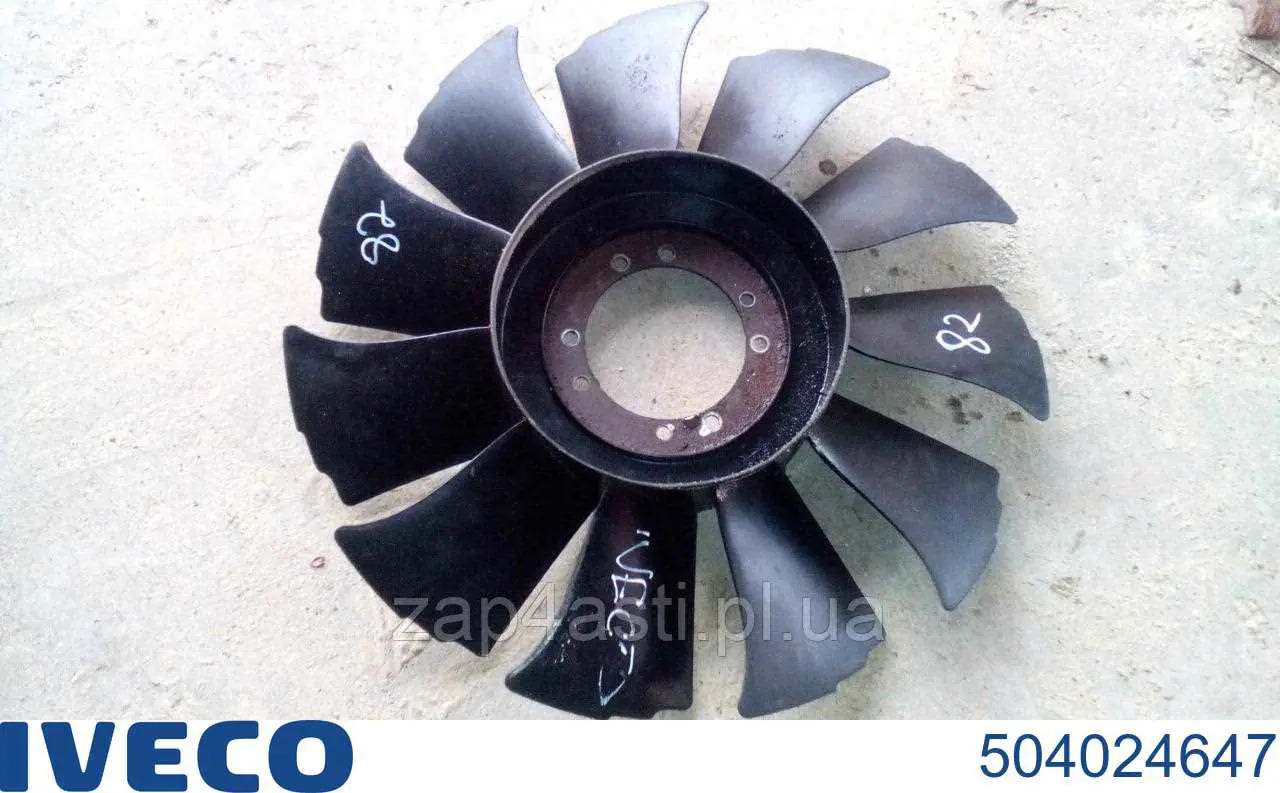Ventilador (roda de aletas) do radiador de esfriamento 504024647 Iveco