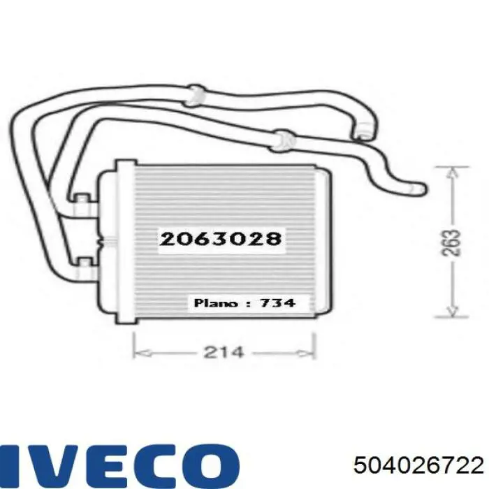 Radiador de forno (de aquecedor) Iveco 504026722 preço, a partir de 42,65 USD