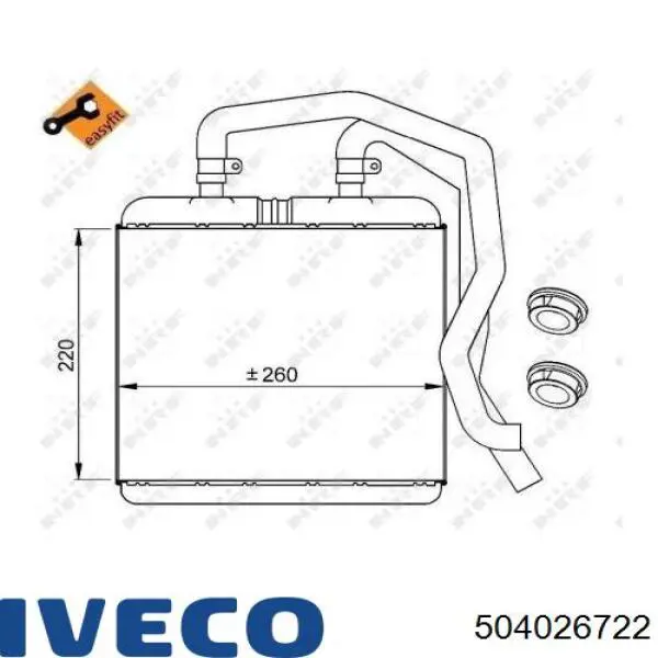 Compre 504026722 Iveco Radiador de forno (de aquecedor)
