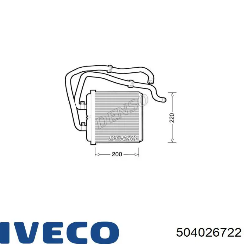 Radiador de forno (de aquecedor) 504026722 Iveco