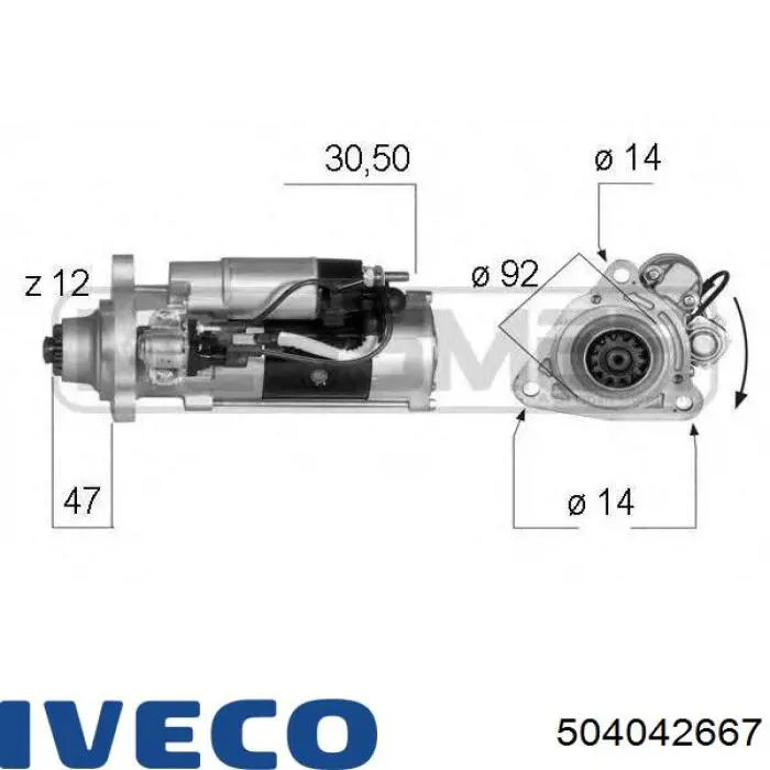 Motor de arranco 504042667 Iveco