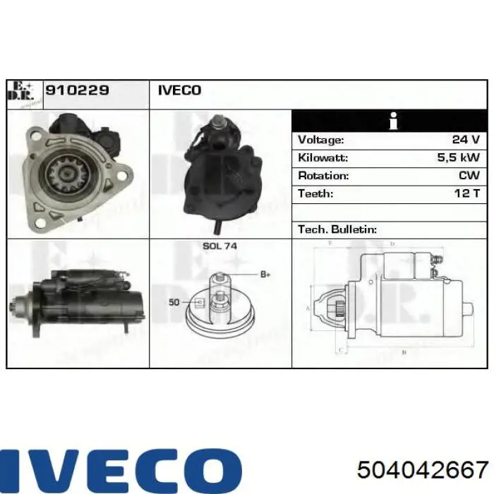 504042667 Iveco Motor de arranco