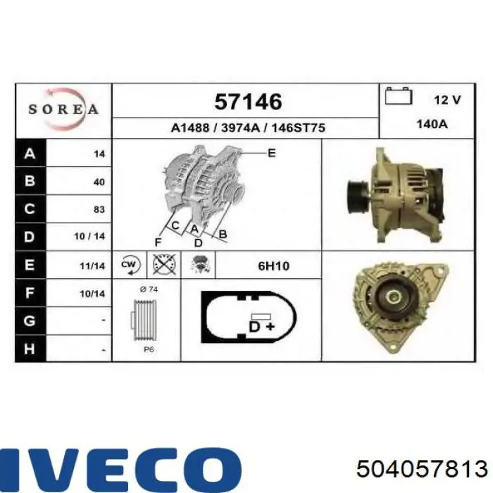 Gerador Iveco 504057813