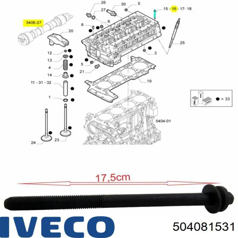 Parafuso de cabeça de motor (CBC) Fiat/Alfa/Lancia 504081531 preço, a partir de 21,03 USD