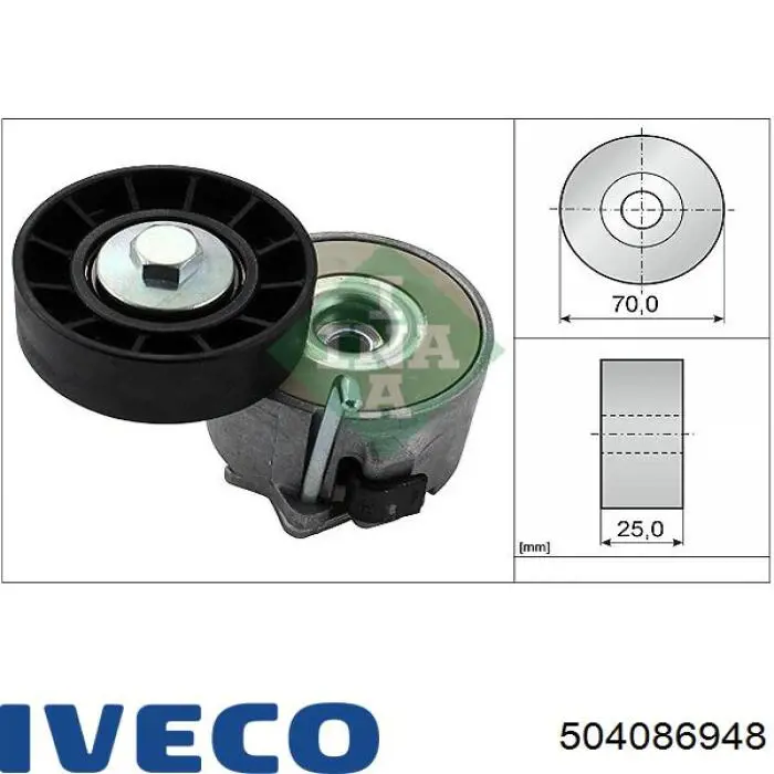 504086948 Iveco Reguladora de tensão da correia de transmissão